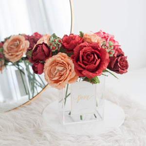 แจกันดอกไม้ประดิษฐ์ กล่องดอกไม้ตกแต่งบ้าน - Prosperous Red Paris Vase