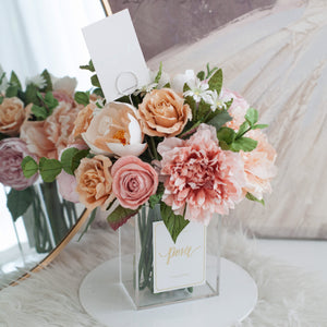 แจกันดอกไม้ประดิษฐ์ กล่องดอกไม้ตกแต่งบ้าน - Vintage Old Rose Paris Vase