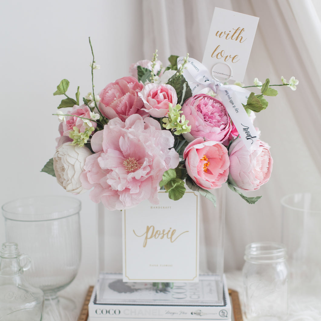 ดอกไม้แต่งบ้าน แจกันดอกไม้ประดิษฐ์ โทนสีชมพู - Pink Baby XL Paris Vase