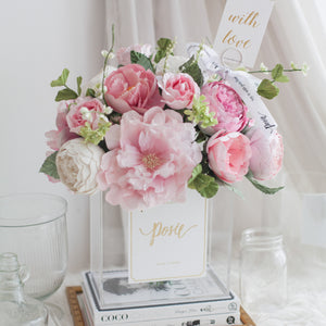 ดอกไม้แต่งบ้าน แจกันดอกไม้ประดิษฐ์ โทนสีชมพู - Pink Baby XL Paris Vase