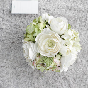กระปุกไม้สนดอกไม้ประดิษฐ์ตกแต่งโต๊ะทำงาน Working Table Flower Pot - Pure White